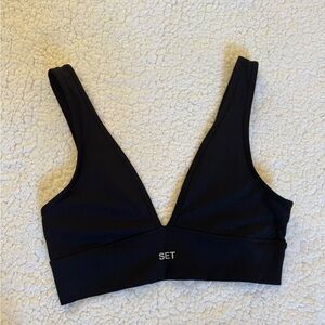 SET Active Black Deep V Bralette